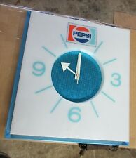 1960s Vintage Pepsi Cola Hanging Wall Clock Sign AA picture