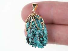 14k gold, Diamond, Chinese Carved Hubei Spiderweb turquoise pendant picture