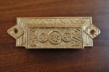 Drawer Pull / Bin Pull, Vintage Victorian Style, Solid Polished Brass - #404 D picture