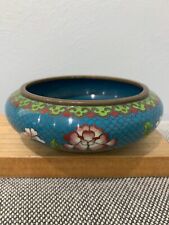 Vintage Possibly Antique Chinese Cloisonne Brush Washer Pot w/ Floral Decoration picture