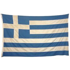 XL Vintage Cotton Greek Flag Greece Sewn Cloth Old Textile Art Large picture