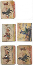 1937 GUM INC. WILD WEST PUZZLE CARDS LOT OF FIVE (THREE DIFFERENT) OFF GRADE picture