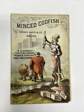 Victorian Trade Card Minced Codfish Henry Mayo & Co. Uncle Sam's Reward picture