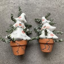 Very Cute Pair Of Ceramic Christmas Tree Crackpot Christmas Trees picture