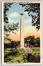MacDonough Memorial Monument Park Plattsburg NY Lake Champlain Postcard PM WOB picture