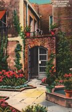 Postcard LA New Orleans Courtyard Little Theater Linen Vintage PC J8389 picture