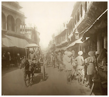 India, Agra, Street Scene Vintage Silver Print 1 picture
