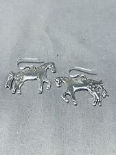 PRETTY NAVAJO STERLING SILVER HORSE EARRINGS picture