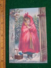 1870s-80s J & P Smith Little Red Riding Hood Winter Victorian Trade Card F35 picture