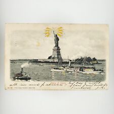 Hold to Light Statue Liberty Postcard c1903 New York Harbor Steamer Boat A3209 picture