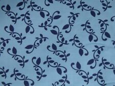 Vtg 90s Indigo Blue Leaves Vines Quilt Doll Clothes Sew Fabric 36x43 BTY #ff276 picture