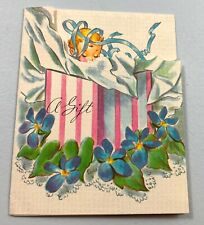 Vintage 1950s Baby Congratulations Greeting Card Used Diecut Gibson Norwalk picture