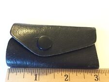 Vintage Kane M Brand Black Leather & Metal Keychain Key Holder For 4 Small Keys picture