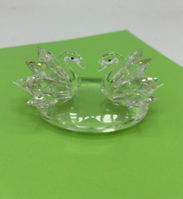 Very Rare Vintage IRIS ARC CRYSTAL TWO SWANS Garden Gazebo Collection 53-85116 picture