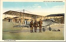 vintage EARLY AVIATION POSTCARD,   LIFE IN THE U.S. ARMY CANTONMENT Nostalgic a2 picture