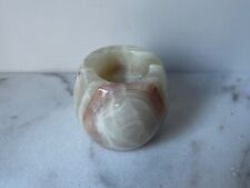 Marble Onyx Candle Holder Round Heavy 2.5” wide by approx 2.75” tall picture