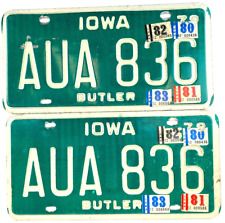Iowa 1980 81 82 83 License Plate Garage Auto Set Butler Co Wall Decor Collector picture