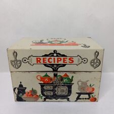 Vintage Stylecraft Recipe Box Tin Metal  Cast Iron kitchen Stove 805 Baltimore picture
