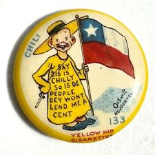 1896 YELLOW KID High Admiral Cigarettes PIN BACK #133 Outcault CHILI FLAG picture