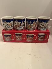 mugs stoneware set of 4 Christmas Cups Made In Japan NOS picture