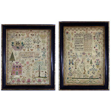 Pair Antique Samplers, 1803, by Ruth Orsmond picture