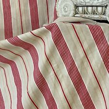 Antique French Napoleon III ticking fabric material 1870s upholstery pillows  picture