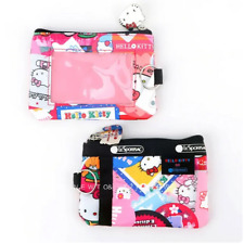 Sanrio Hello Kitty Lesportsac Wallet PINK Clear ID Window Coin Case Clip Pouch picture