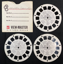 Vintage GAF B663 NASA's Apollo Project Moon Landing 1969 View-Master 3 Reels Set picture
