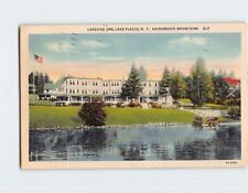 Postcard Lakeside Inn, Adirondack Mountains, Lake Placid, New York picture