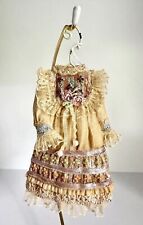 VTG Victorian Embellished Gold Dress On Bust Pink Lace Resin Christmas Ornament picture