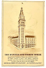 Denver Colorado The Daniels & Fisher Tower Original 1951 Postcard Store Listings picture