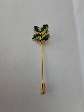 NATIONAL TRUST STICK PIN GREEN ENAMEL GOLD TONE pin badge lapel brooch picture