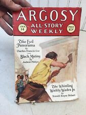 Argosy All Story Weekly  January 14, 1928 The Evil Panorama pulp fiction book  picture