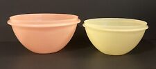 Vintage Tupperware Bowls Lot Of 2 One Pink And One Yellow Bowls Only No Lids picture
