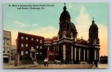 St. Mary's Polish Church Pittsburgh Pennsylvania Antique Unposted Postcard picture