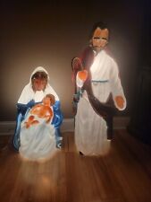 Vintage TPI Plastics Christmas Nativity Joseph Mary & Jesus Blow Mold Set  picture
