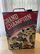 VINTAGE ORIGINAL~ GRAND CHAMPION MOTOR OIL~  2 GALLON - GAS AND OIL~ NICE CAN picture