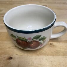 Casuals By China Pearl Apples/Blossoms Jumbo Soup Mug 5” ,Mug 3,5” Deep picture