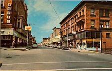 Houghton Michigan Main Street Scene Sheldon Avenue Vintage Postcard c1960 picture