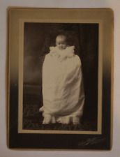 Antique Cabinet Card Photograph Adorable Baby Hidden Mother Brooklyn NY Named picture