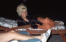 Summer Night 35mm FOUND SLIDE Vintage Photo COLOR Girl YOUNG WOMAN 211 T 30 F picture