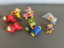 Vintage Garfield Toy Figures Car 1978 80s with Car Skateboard Skooter Lot of 12 picture