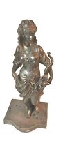 Antique French Spelter Figural Woman Cornucopia Clock Or Lamp Sculpture Statue picture