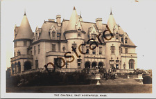 THE CHATEAU, EAST NORTHFIELD, MASS., 25+ people on porch,  RPPC postcard jj273 picture