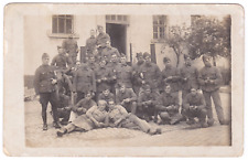 WW1 Era Soldiers Group Portrait Peel Potato Wood Clogs Cobblestone Belgium RPPC picture