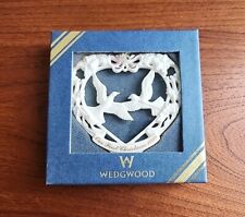 WEDGWOOD Porcelain 1999 Our First Christmas Heart & Doves Ornament picture