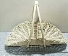 Vintage Woven WICKER GATHERING Herb Flower BASKET French Country Wedding Garden picture