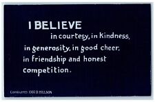 c1910's Hillson Motto I Believe In Courtesy In Kindness Generosity Postcard picture