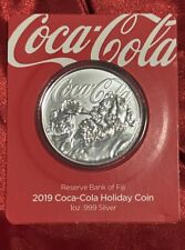 2019 Fiji 1 Oz Coca Cola Holiday Silver Coin $1 BU - Limited Mintage Collectible picture