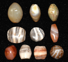 10 Ancient Ancient Central Asian Bactrian Agate Stone Beads over 1500 Years Old picture